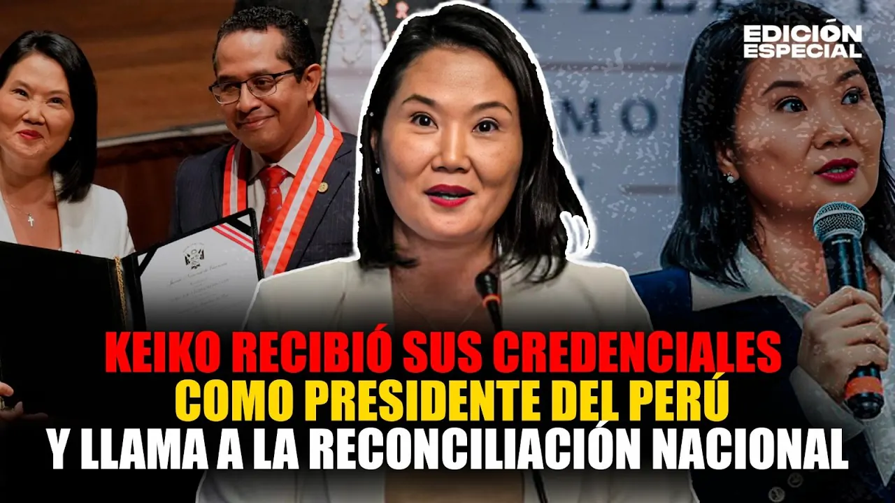 Reproducir: #EnVivo Keiko convoca a la reconciliación nacional tras recibir credenciales como presidente
