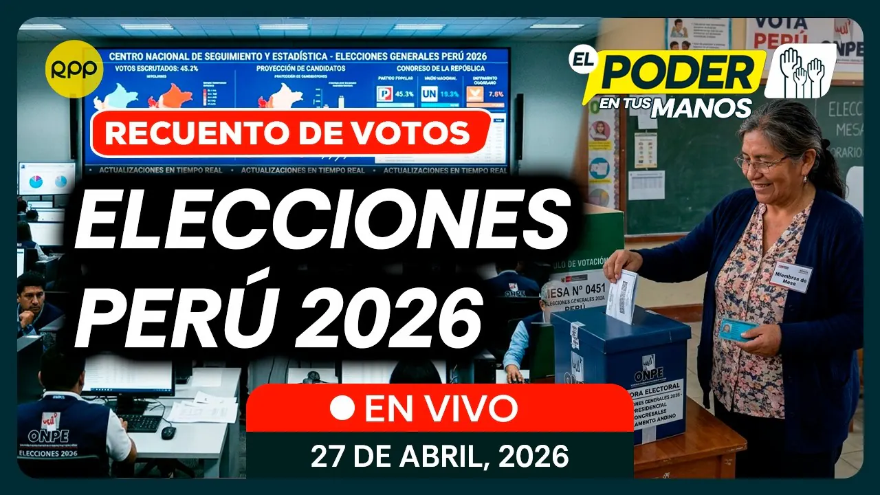Reproducir: ELECCIONES 2026 PERÚ 🔴 ONPE resultados electorales y recuento de votos del JNE | 27/04/2026