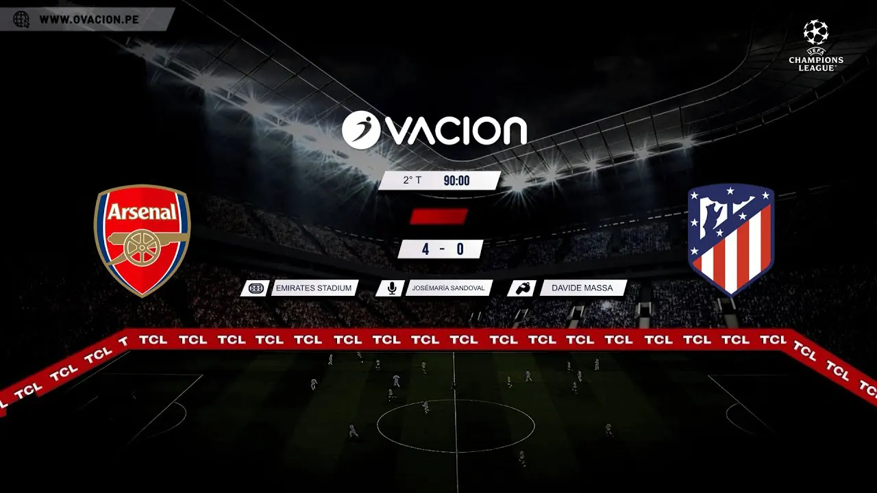 Reproducir: Arsenal vs Atlético Madrid por RADIO OVACION 🔴 #ENVIVO | CHAMPIONS LEAGUE