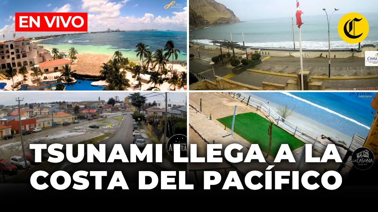 Reproducir: 🔴EN VIVO: Cámaras en directo captan tsunami desde las costas de Perú, Chile y México | El Comercio