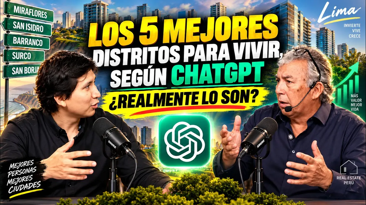 Reproducir: LOS 5 MEJORES DISTRITOS PARA VIVIR, SEGÚN CHAT GPT ¿REALMENTE LO SON? - INFOINMUEBLES
