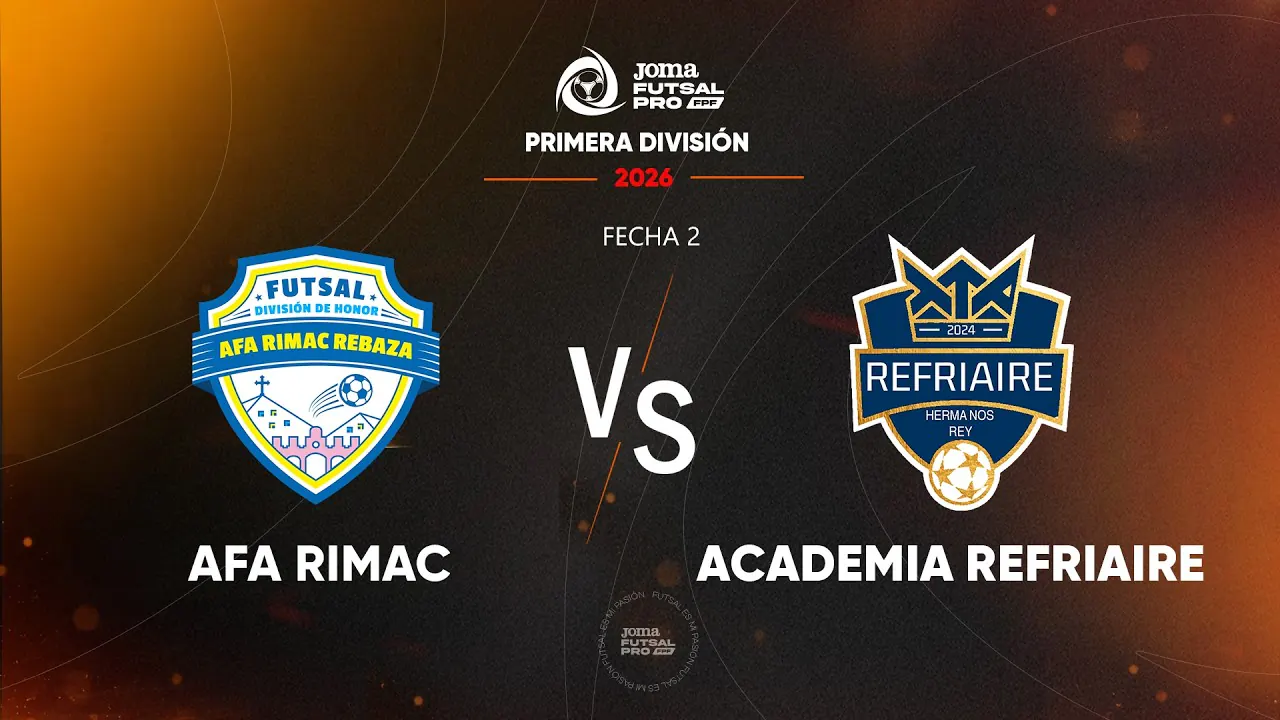 Reproducir: 🔴 EN VIVO | AFA RIMAC VS ACADEMIA REFRIAIRE | JOMA FUTSAL PRO FPF | TORNEO APERTURA FECHA 2