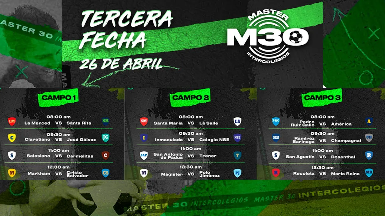 Reproducir: ⚽ Fútbol ¡EN VIVO! - SEÑAL MULTIVISTA 📺 MASTER 30 INTERCOLEGIOS