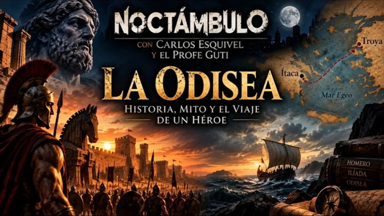 Reproducir: NOCTÁMBULO con Carlos Esquivel y el Profe Guty: LA ODISEA — Historia, Mito y el Viaje de un Héroe