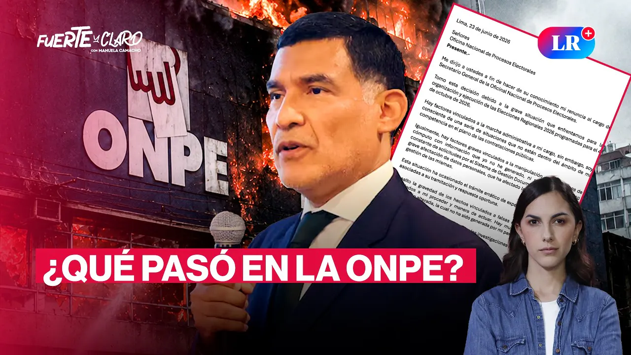 Reproducir: ESCÁNDALO EN LA ONPE: SECRETARIO DENUNCIA MANIPULACIÓN Y RENUNCIA|FUERTE Y CLARO CON MANUELA CAMACHO