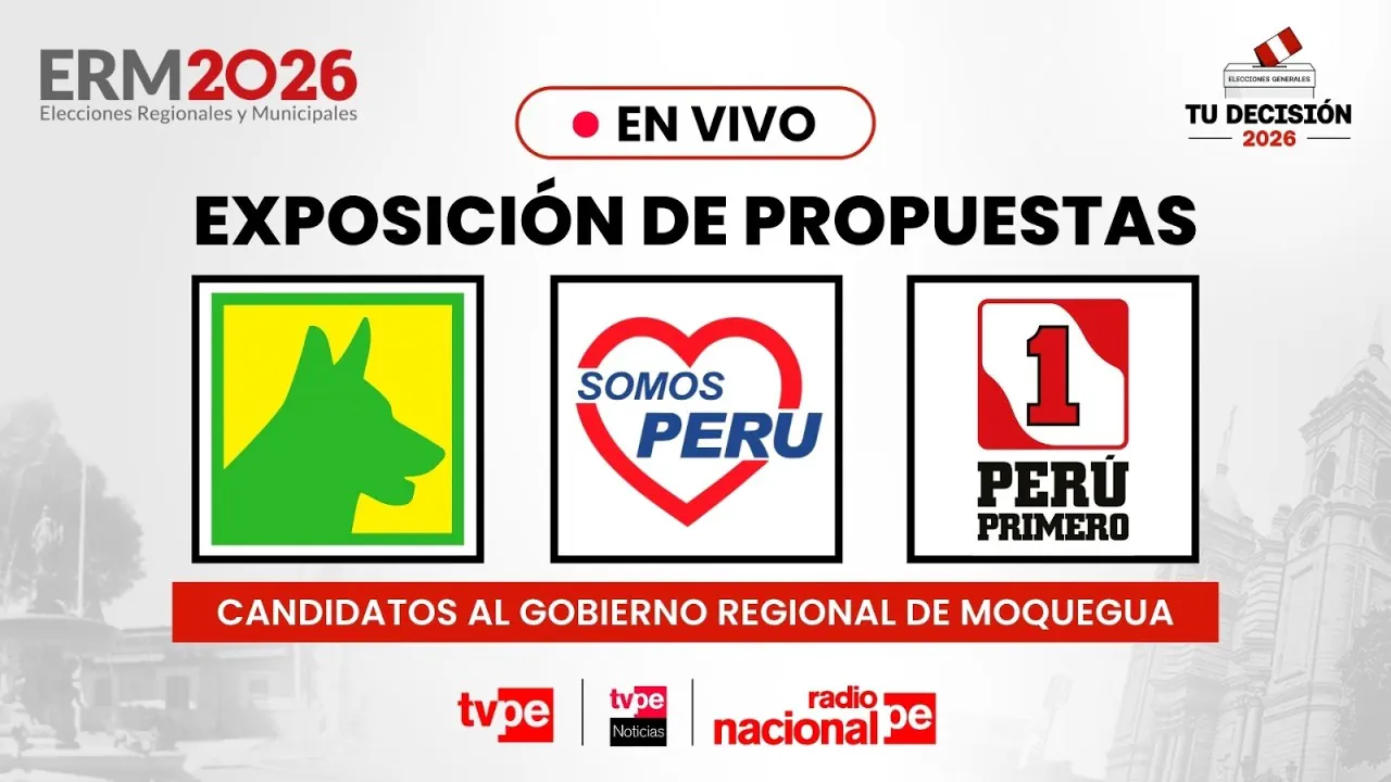 Reproducir: Candidatos gobierno regional Moquegua: Progresemos, Somos Perú, Perú Primero| Tu Decisión 2026