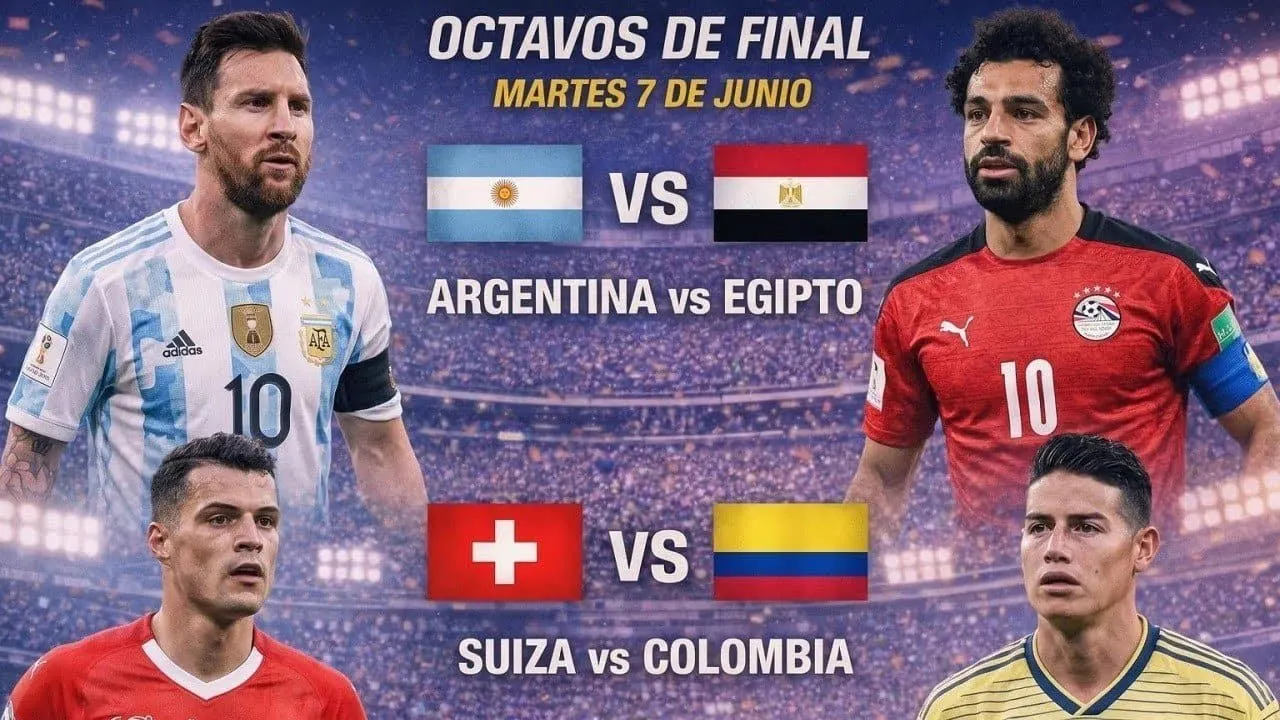Reproducir: 🔴 EN VIVO | MUNDIAL 2026: ARGENTINA 🇦🇷 3-2 EGIPTO 🇪🇬 y SUIZA 🇨🇭 0-0 COLOMBIA 🇨🇴