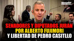 #EnVivo Senadores y diputados juran por la memoria de Alberto Fujimori y otros por Pedro Castillo