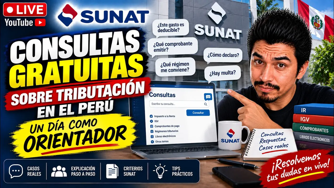 Reproducir: SUNAT: CONSULTAS GRATUITAS SOBRE TRIBUTACIÓN EN EL PERÚ