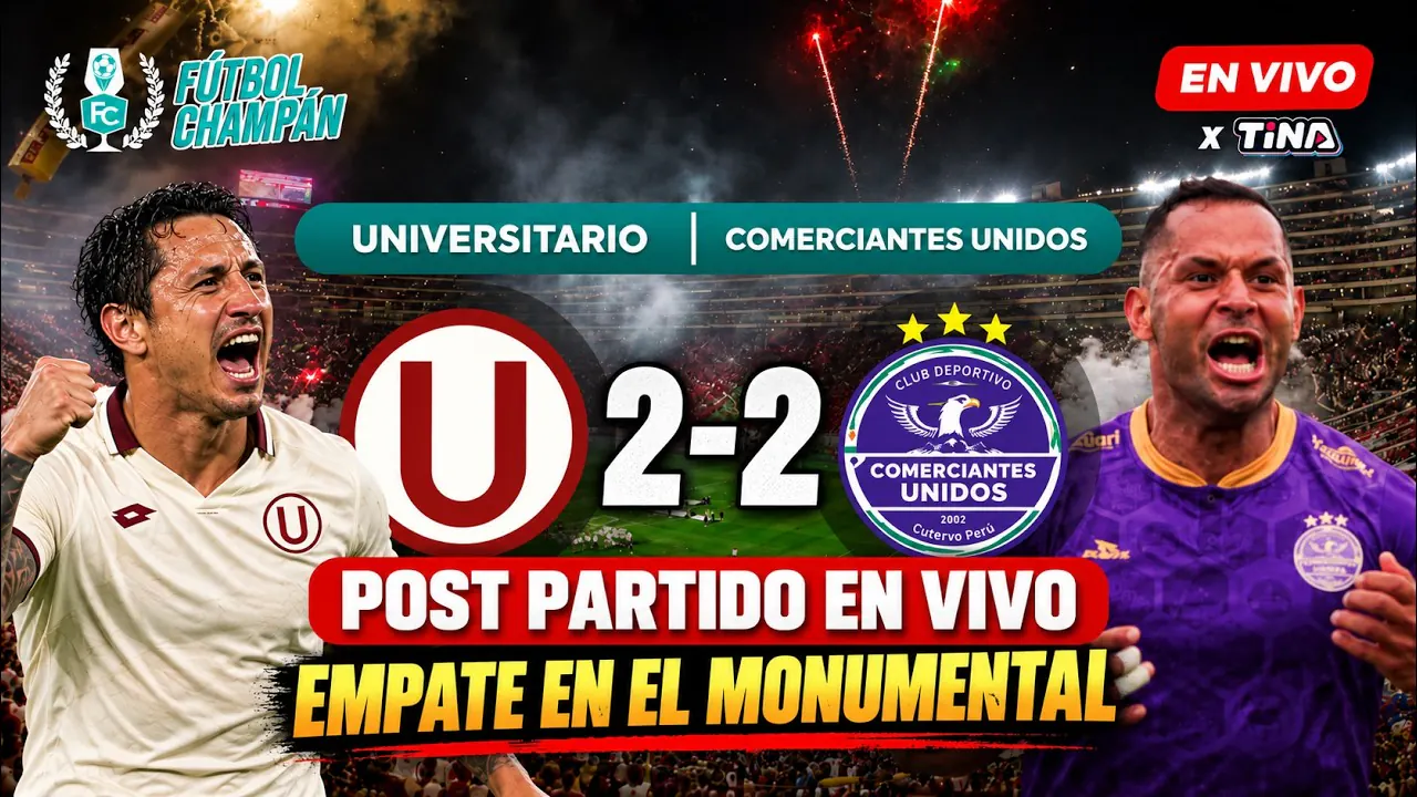 Reproducir: 🔴 EMPATE EN EL MONUMENTAL | UNIVERSITARIO DE DEPORTES - COMERCIANTES UNIDOS | LIGA 1 PERÚ 2026