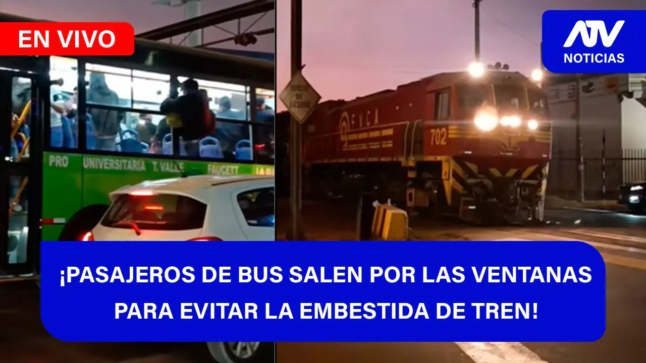 Reproducir: De 5 a 7 🎧✨📱🎙️| ¡PASAJEROS DE BUS SALEN POR LAS VENTANAS PARA EVITAR LA EMBESTIDA DE TREN! - ATV+