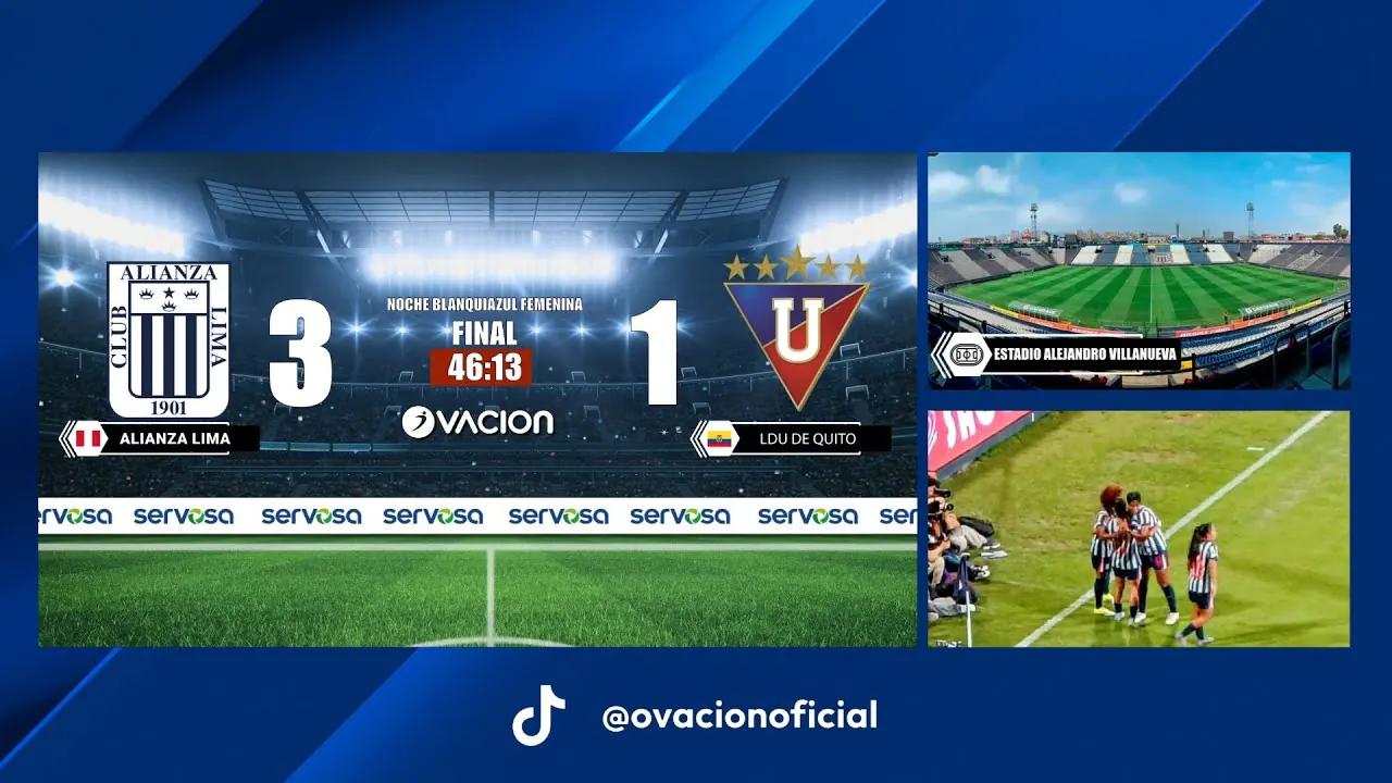 Reproducir: Alianza Lima vs LDU por RADIO OVACION 🔴 #ENVIVO | NOCHE BLANQUIAZUL FEMENINA 2026