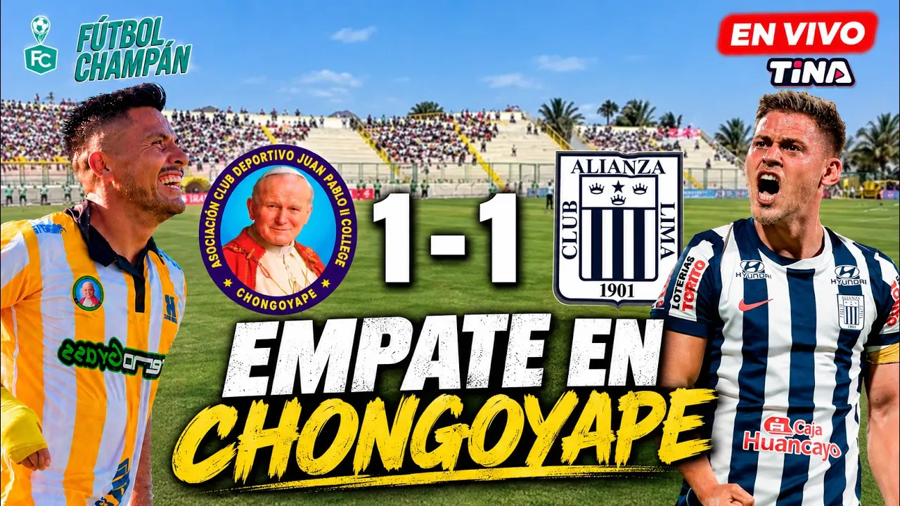 Reproducir: EMPATE EN CHONGOYAPE 🔵 ALIANZA LIMA 🆚 JUAN PABLO II EN VIVO 🔥 | FECHA 8 CLAUSURA | LIGA 1 PERÚ 2026