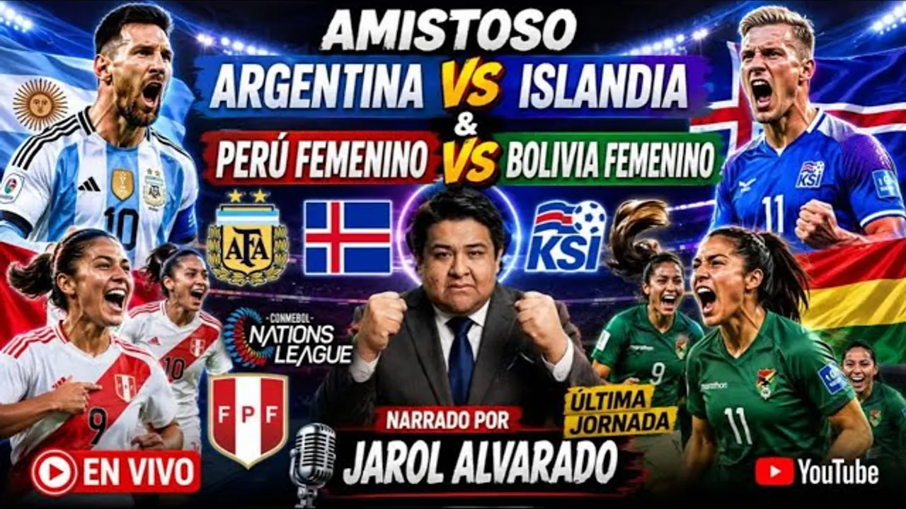 Reproducir: 🔥 ARGENTINA 🇦🇷 vs ISLANDIA 🇮🇸 EN VIVO + PERÚ FEMENINO 🇵🇪 vs BOLIVIA FEMENINO 🇧🇴 | CONMEBOL