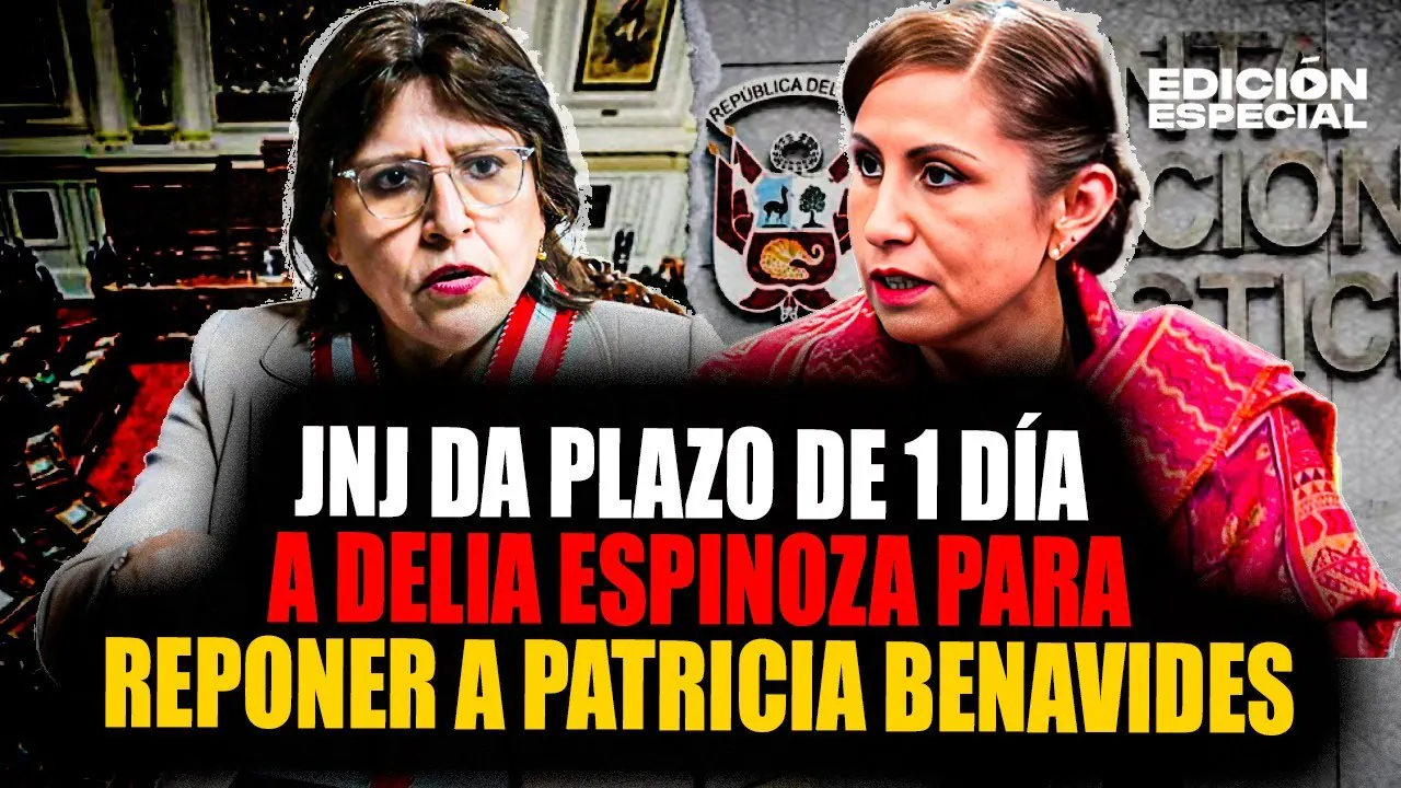 Reproducir: #EnVivo JNJ le da UN DÍA a Delia Espinoza para reponer a Patricia Benavides como fiscal suprema
