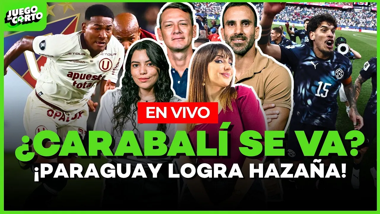 Reproducir: 🟢 ¿CARABALÍ SE VA A LDU? |  PIERO QUISPE SIN EQUIPO | PARAGUAY ELIMINA A ALEMANIA | Juego en Corto