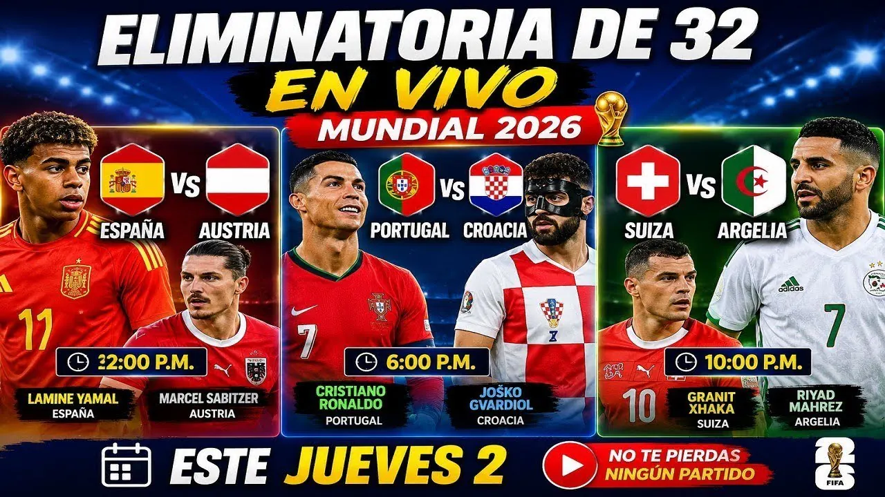 Reproducir: ESPAÑA 3-0 AUSTRIA, PORTUGAL 2-1 A CROACIA Y SUIZA VS. ARGELIA