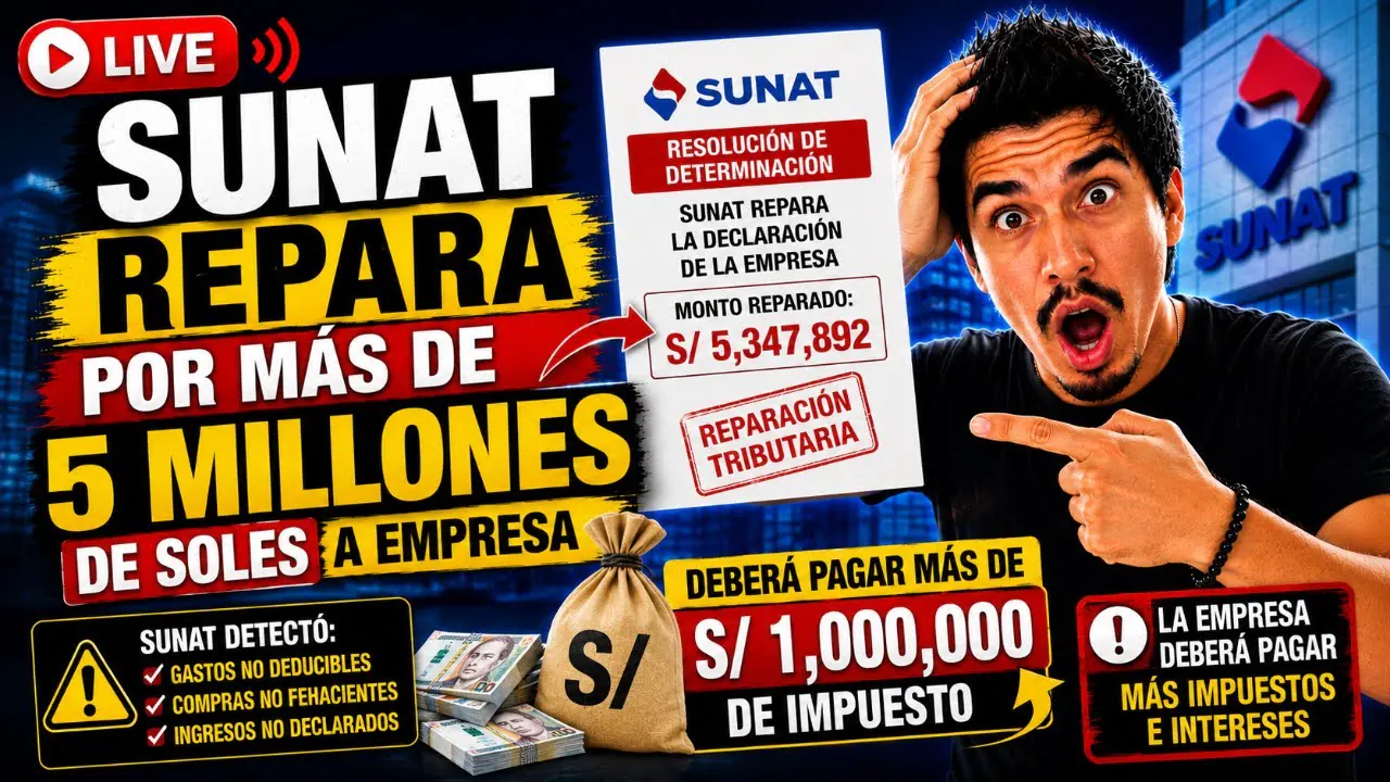 Reproducir: SUNAT repara por mas de 5 millones de soles a empresa