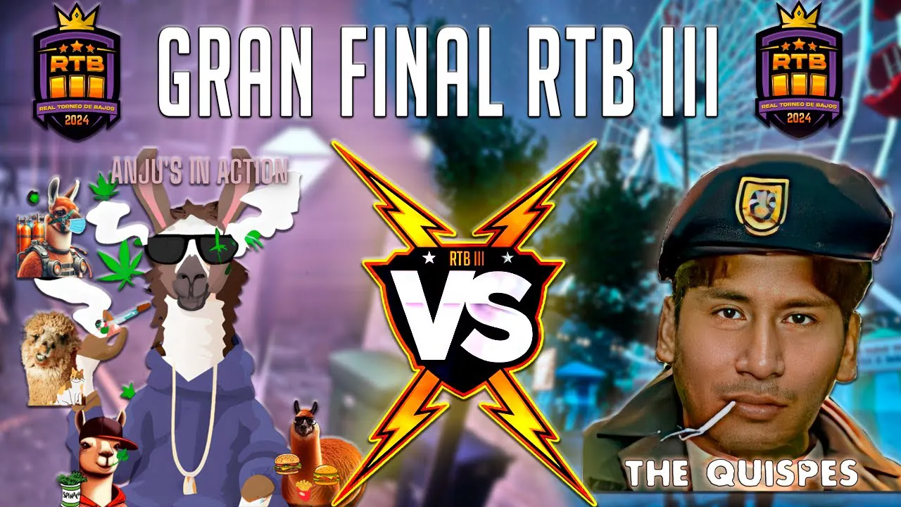 Reproducir: GRAN FINAL TORNEO RTB III | The Quispe's VS Anjust In Action | 200 USD PREMIO 1° LUGAR |