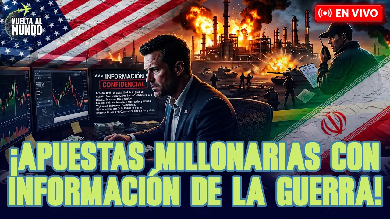 Reproducir: #ENVIVO |🔴¡EE.UU. INVESTIGA MILLONARIAS APUESTAS SOBRE LA GUERRA EN IRÁN! #VUELTAALMUNDO