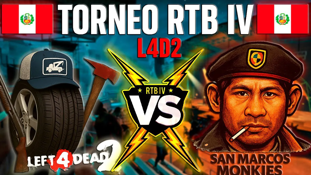 Reproducir: TORNEO RTB IV LEFT 4 DEAD 2 | San Marcos Monkies VS Llanteros Cerranos | Perú VS Perú | RONDA 1 |