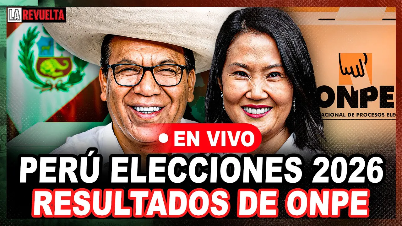 Reproducir: ELECCIONES PERÚ 2026 - SEGUNDA VUELTA: FLASH ELECTORAL MINUTO A MINUTO | LA REVUELTA 🔴