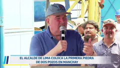 Colocación de la primera piedra para dos pozos de agua en Manchay. 17 de marzo.