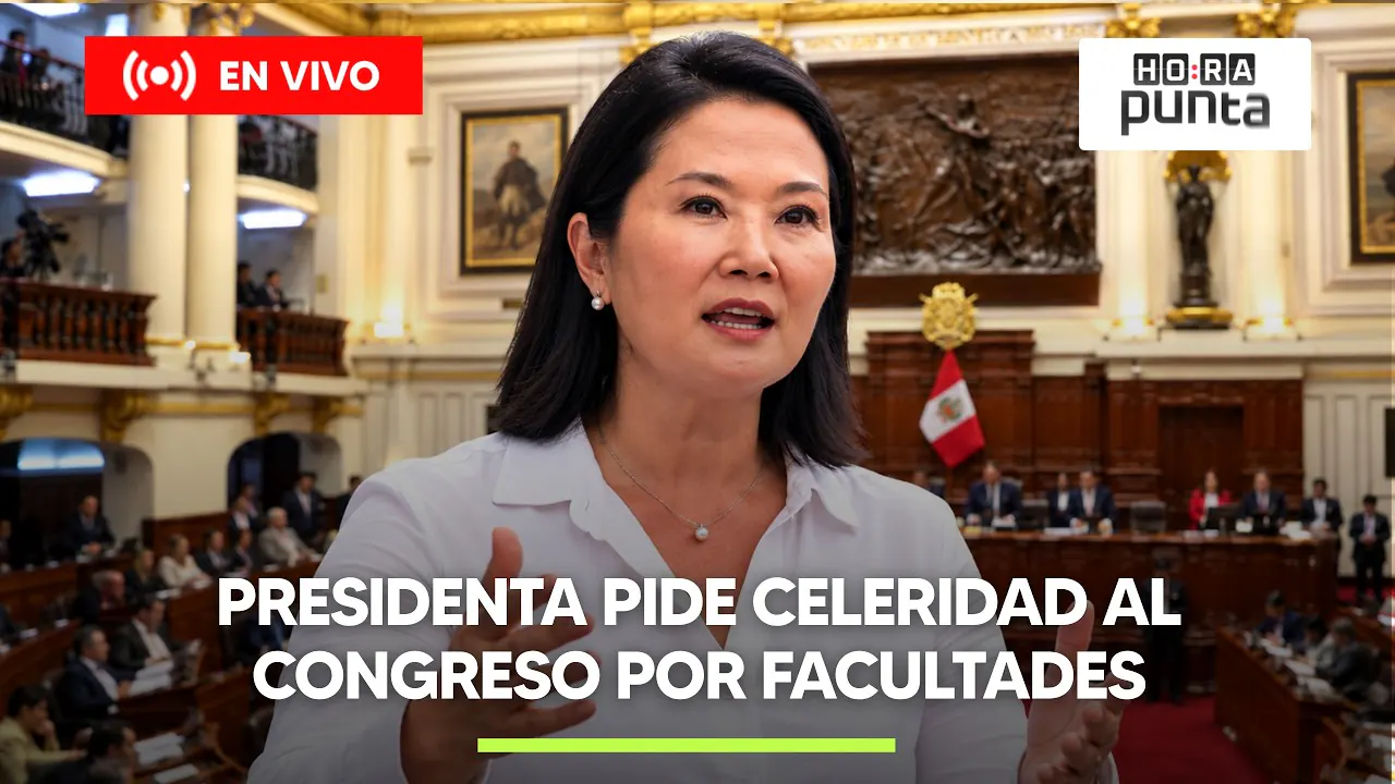 Reproducir: KEIKO FUJIMORI CUESTIONA RETRASO DEL CONGRESO EN DELEGACIÓN DE FACULTADES LEGISLATIVAS | HORA PUNTA