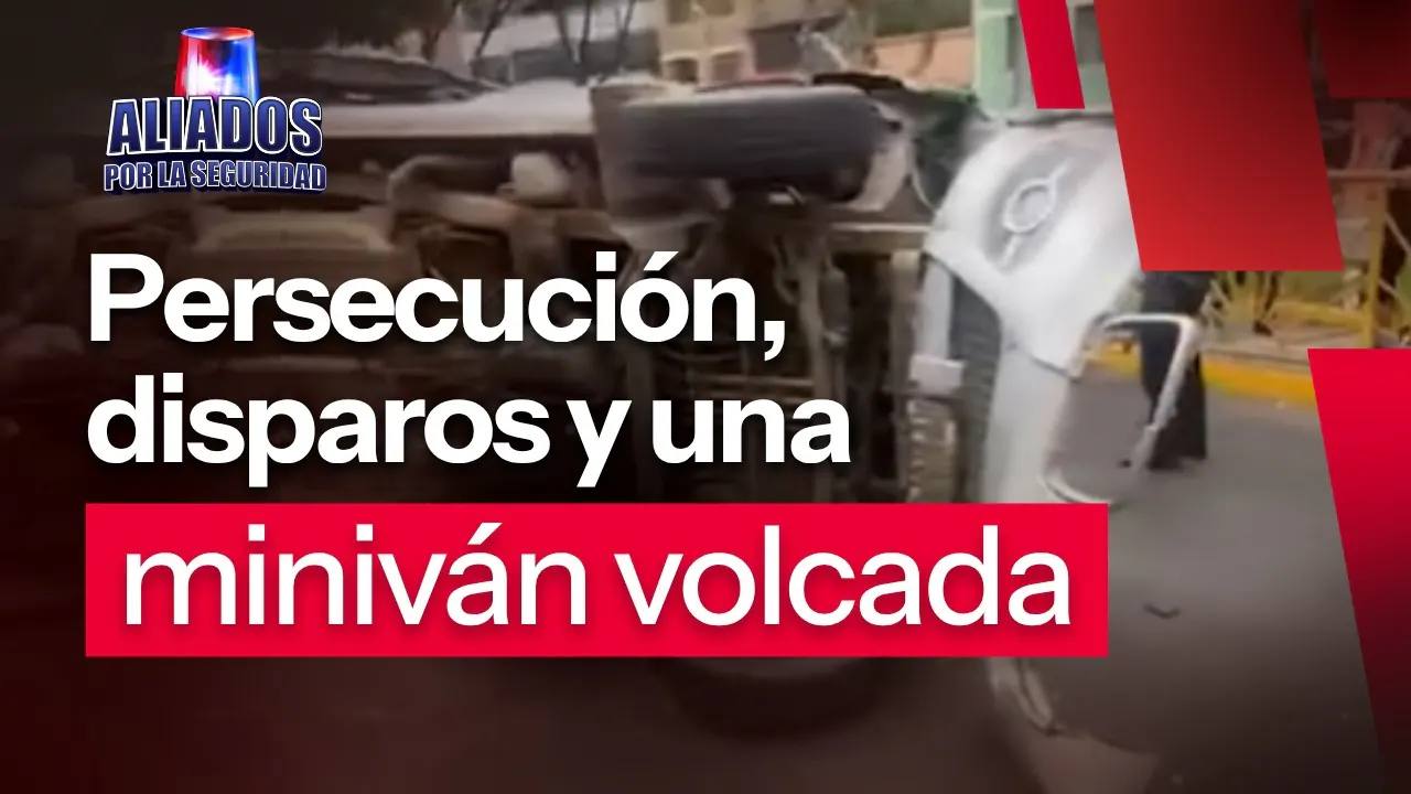 Reproducir: Persecución policial en SJL: disparos y una miniván volcada | "Aliados por la seguridad" EN VIVO