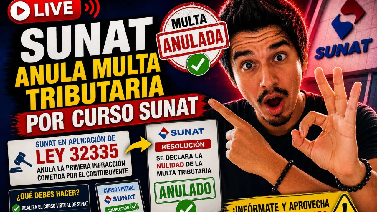 Reproducir: SUNAT anula multa tributaria  de forma GRATUITA