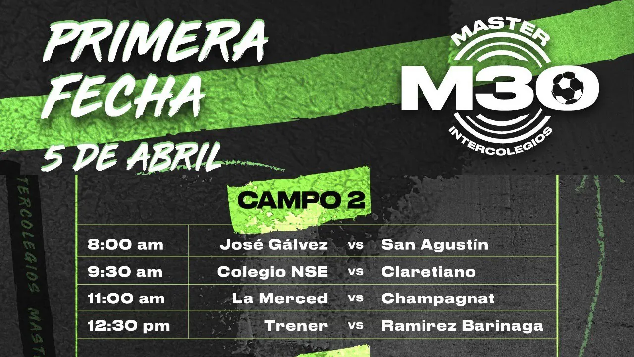 Reproducir: ⚽ Fútbol ¡EN VIVO!  - MASTER 30 INTERCOLEGIOS