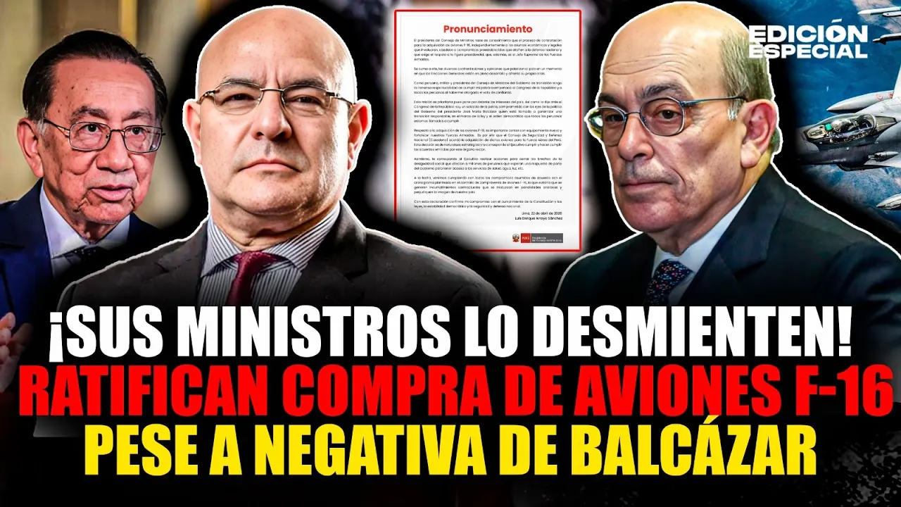 Reproducir: #EnVivo Balcázar miente: PCM ratifica compra de aviones F-16 pese a negativa del presidente
