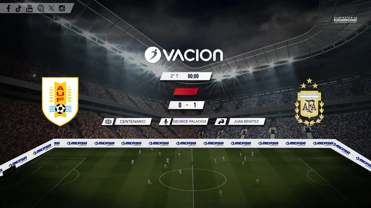 Reproducir: Uruguay vs Argentina por RADIO OVACION 🔴 #ENVIVO | ELIMINATORIAS