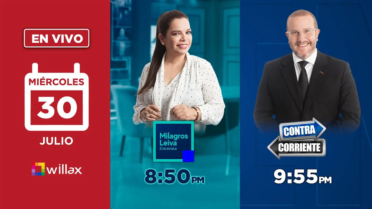 Reproducir: Willax en vivo - MILAGROS LEIVA ENTREVISTA - CONTRACORRIENTE - 30/07/2025 | Willax