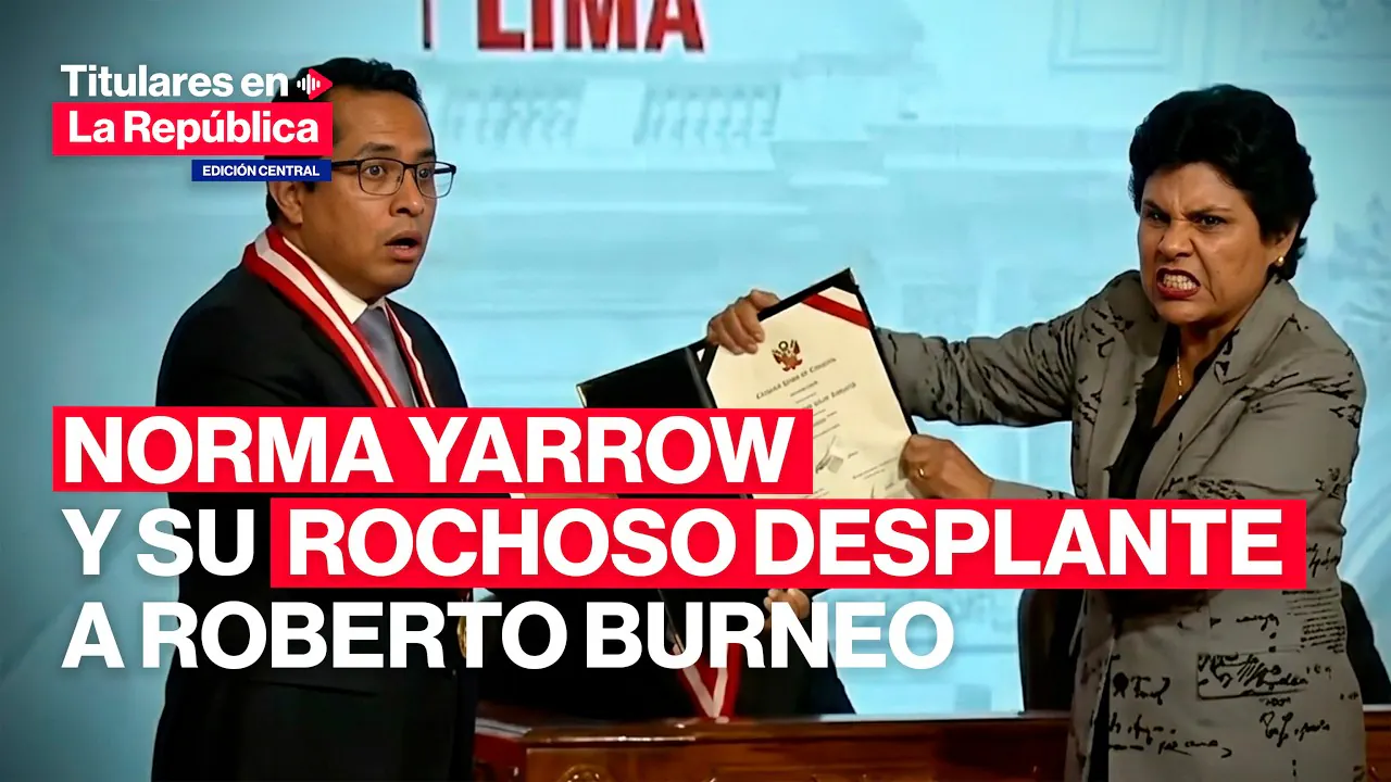 Reproducir: NORMA YARROW protagoniza FALTA DE RESPETO a Roberto Burneo durante entrega de credenciales #tlr