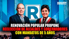 #EnVivo Renovación Popular propone reelección de alcaldes y gobernadores con mandatos de 5 años