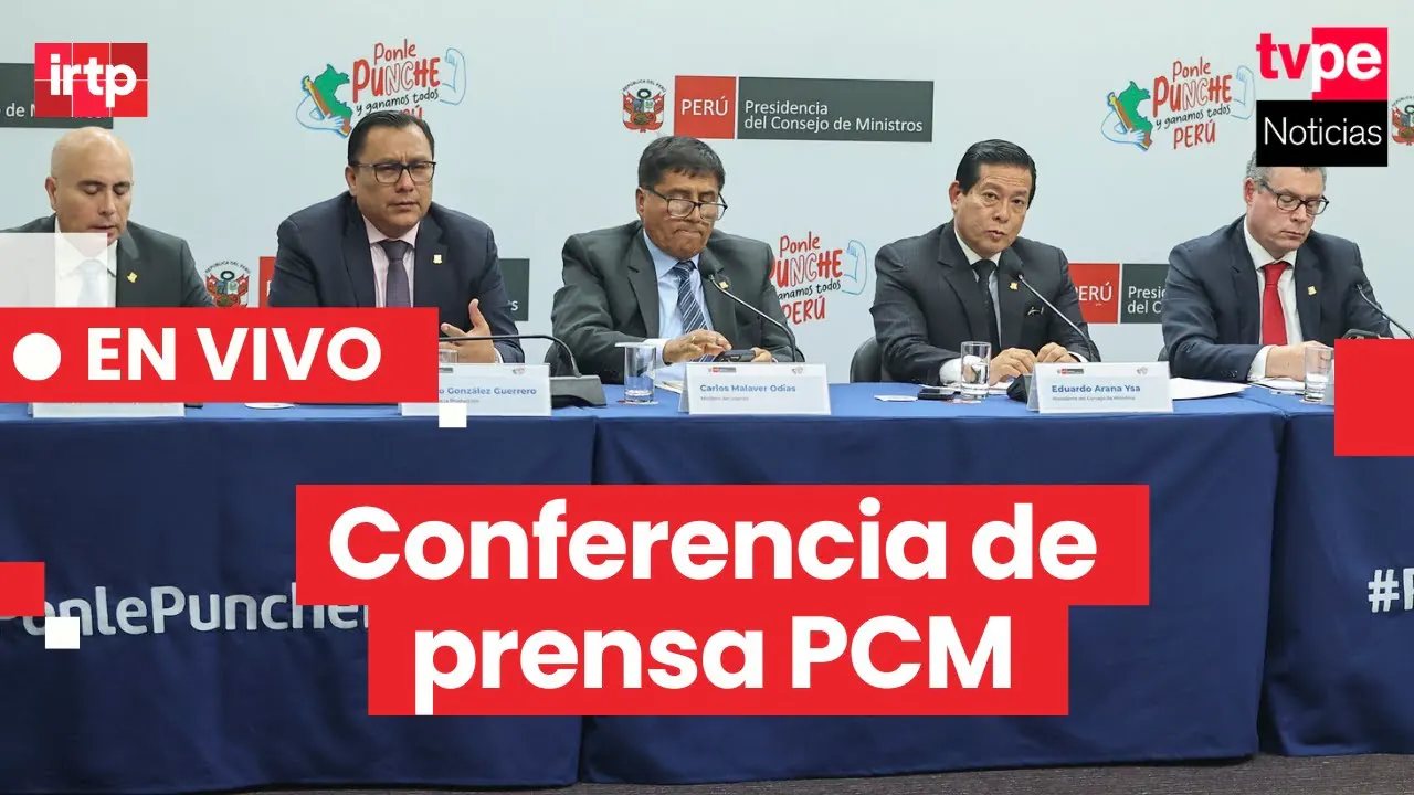 Reproducir: Conferencia de prensa PCM por TVPerú Noticias EN VIVO, hoy de 3 de septiembre del 2025