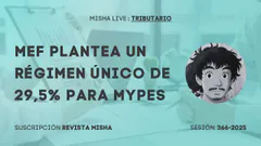 Un régimen único de 29,5% para MYPES