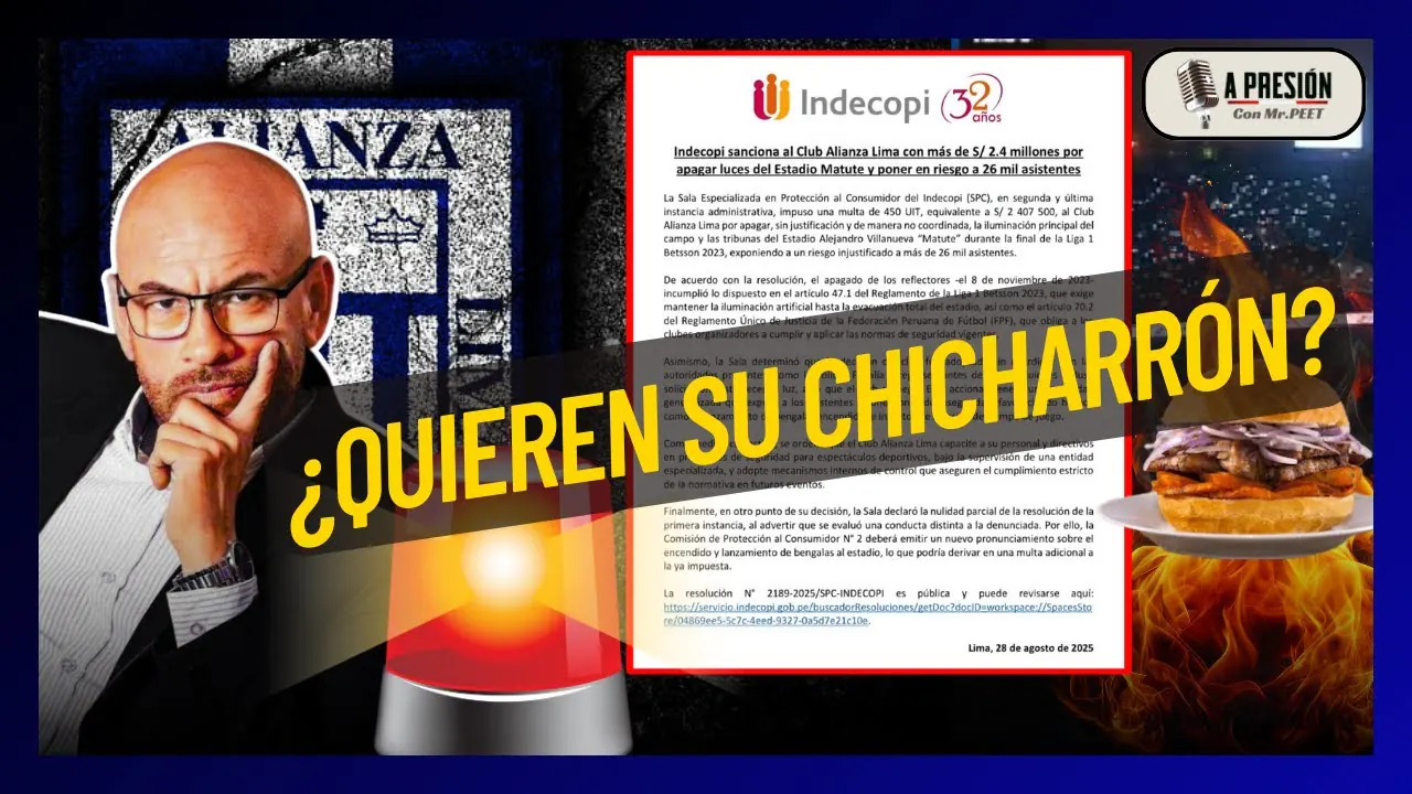 Reproducir: Indecopi castiga a Alianza Lima