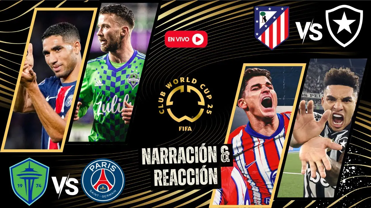 Reproducir: 🔴 SEATTLE SOUNDERS VS. PSG Y ATLÉTICO MADRID VS. BOTAFOGO #ENVIVO | COPA MUNDIAL DE CLUBES FIFA