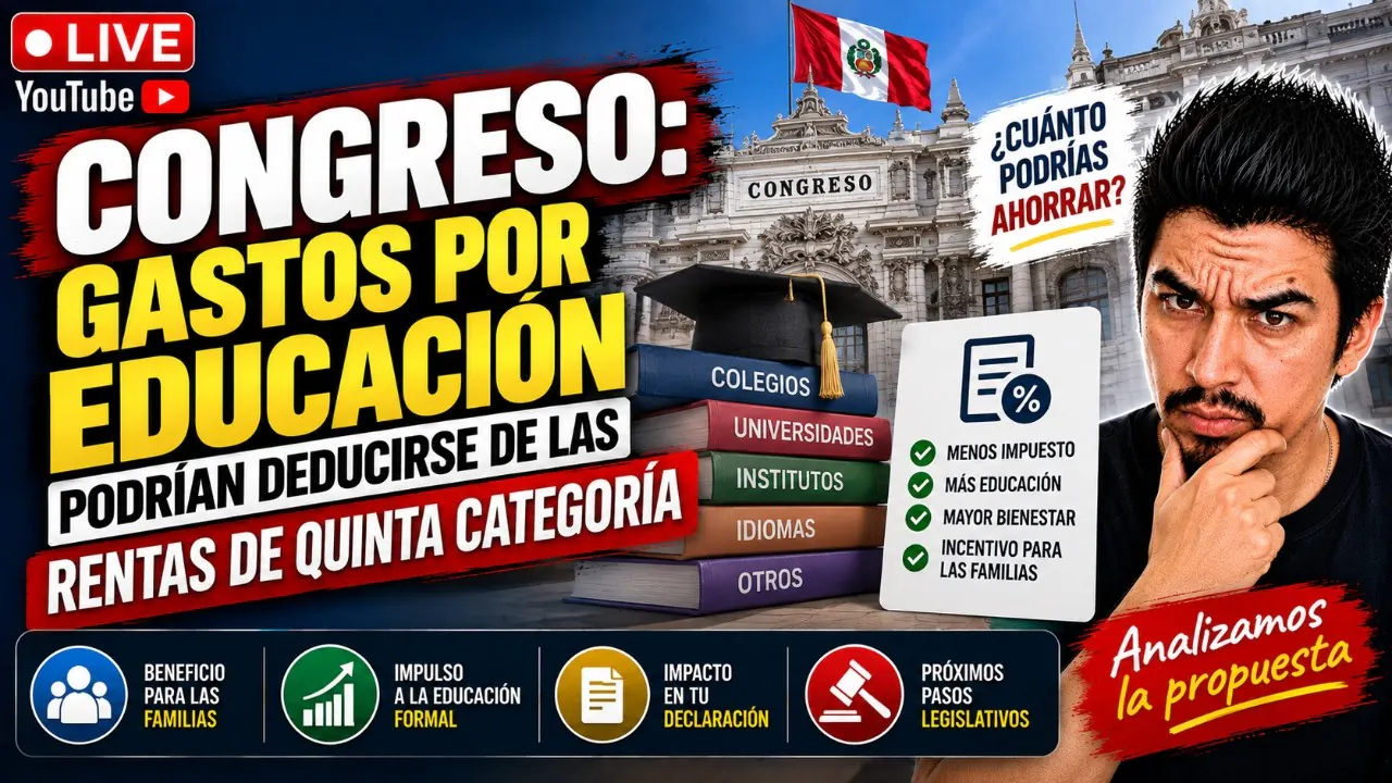 Reproducir: CONGRESO: GASTOS POR EDUCACION PODRIAN DEDUDIRSE DE LAS RENTAS DE QUINTA CATEGORIA