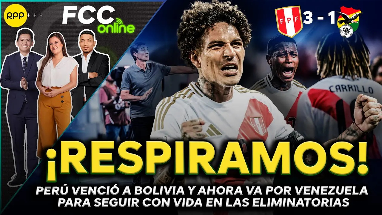 Reproducir: #ENVIVO PERÚ VENCIÓ A BOLIVIA Y AHORA VA POR VENEZUELA ¿TRAEMOS LOS 3 PUNTOS? #FCCONLINE