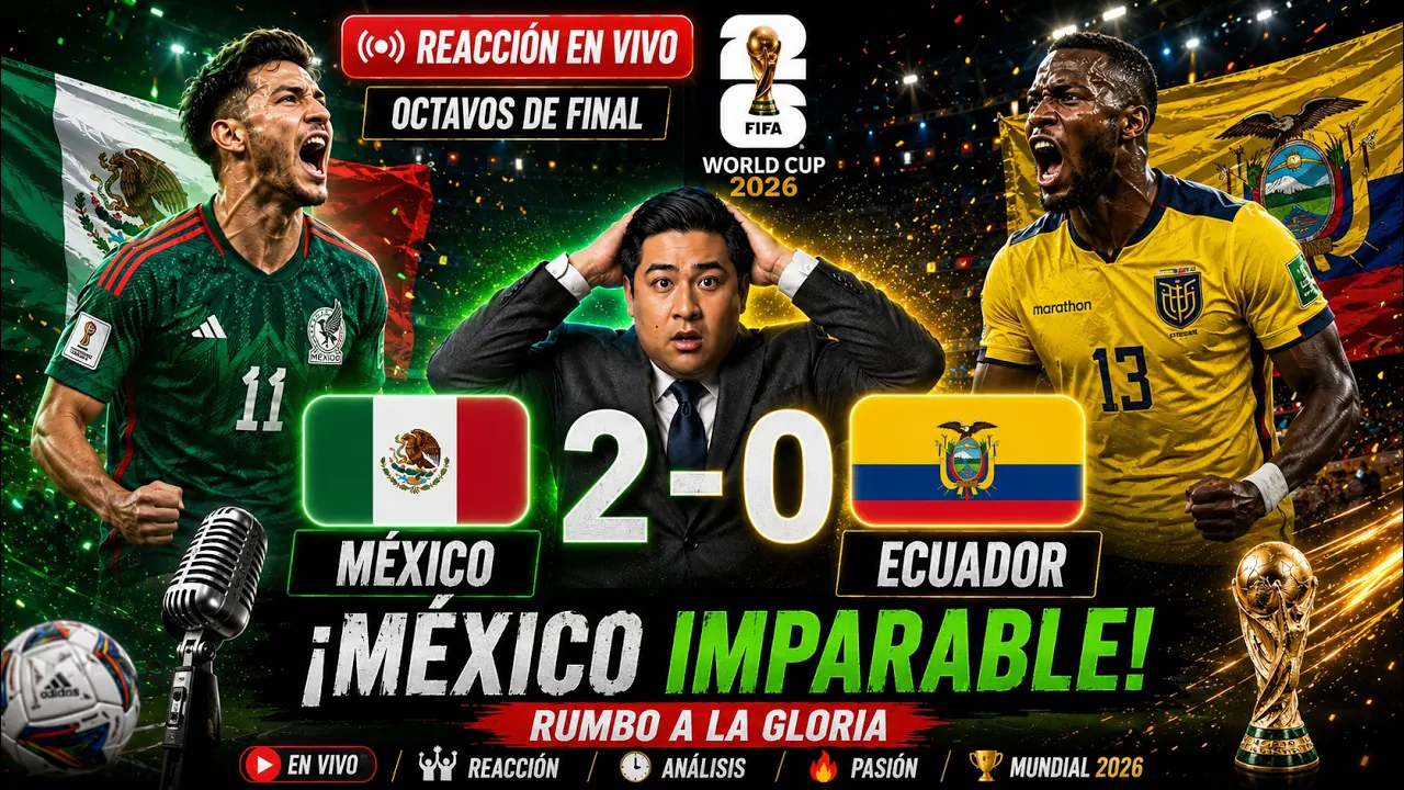 Reproducir: 🔴 REACCIÓN EN VIVO: México 🇲🇽 vs Ecuador 🇪🇨 | Octavos de Final | Mundial 2026