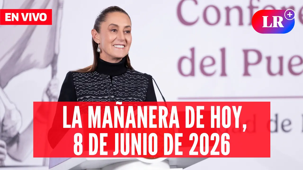 Reproducir: 🔴 Claudia Sheinbaum EN VIVO en la Mañanera de HOY, 8 de junio de 2026 | #LR