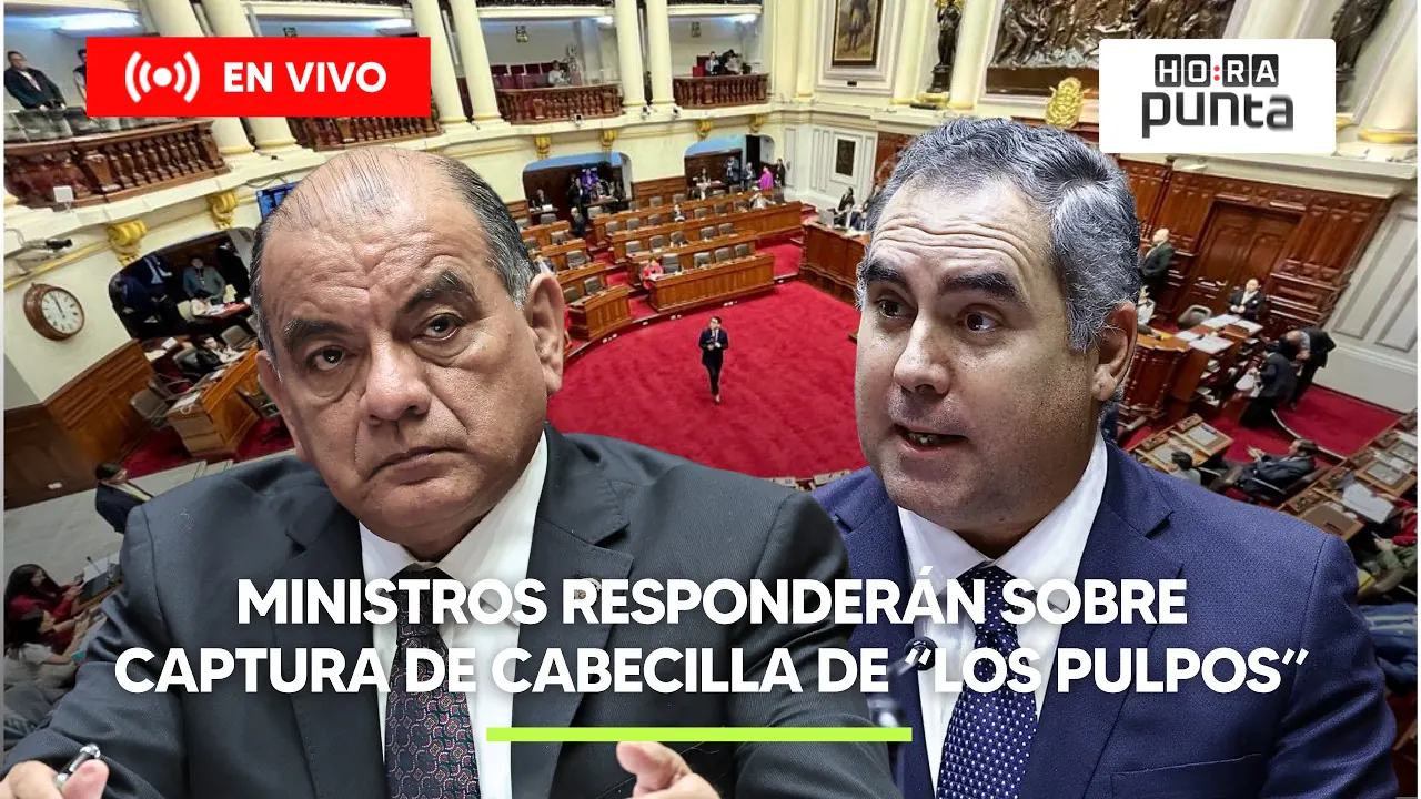Reproducir: MINISTROS ASTUDILLO Y BELAÚNDE BRINDAN DETALLES SOBRE CAPTURA DE JHONSSON “PULPO” | HORA PUNTA