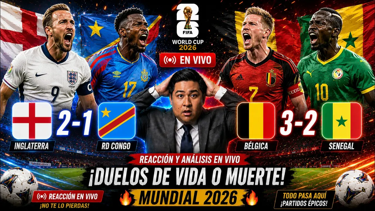 Reproducir: INGLATERRA VS. RD CONGO, BÉLGICA VS. SENEGAL Y ESTADOS UNIDOS VS. BOSNIA Y HERZEGOVINA
