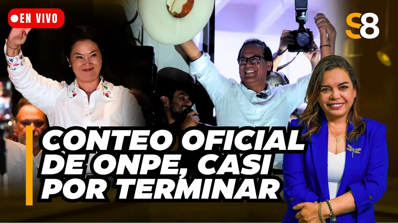 Reproducir: 🟡 KEIKO FUJIMORI LIDERA RESULTADOS CON EL 50.16% DE VOTOS Y SÁNCHEZ TIENE 49.83%, SEGÚN ONPE | S8