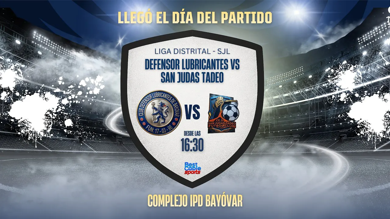 Reproducir: 🔴 ¡EN VIVO! 🎥 Defensor Lubricantes 🆚 San Judas Tadeo | Liga Distrital de SJL 28/03/26