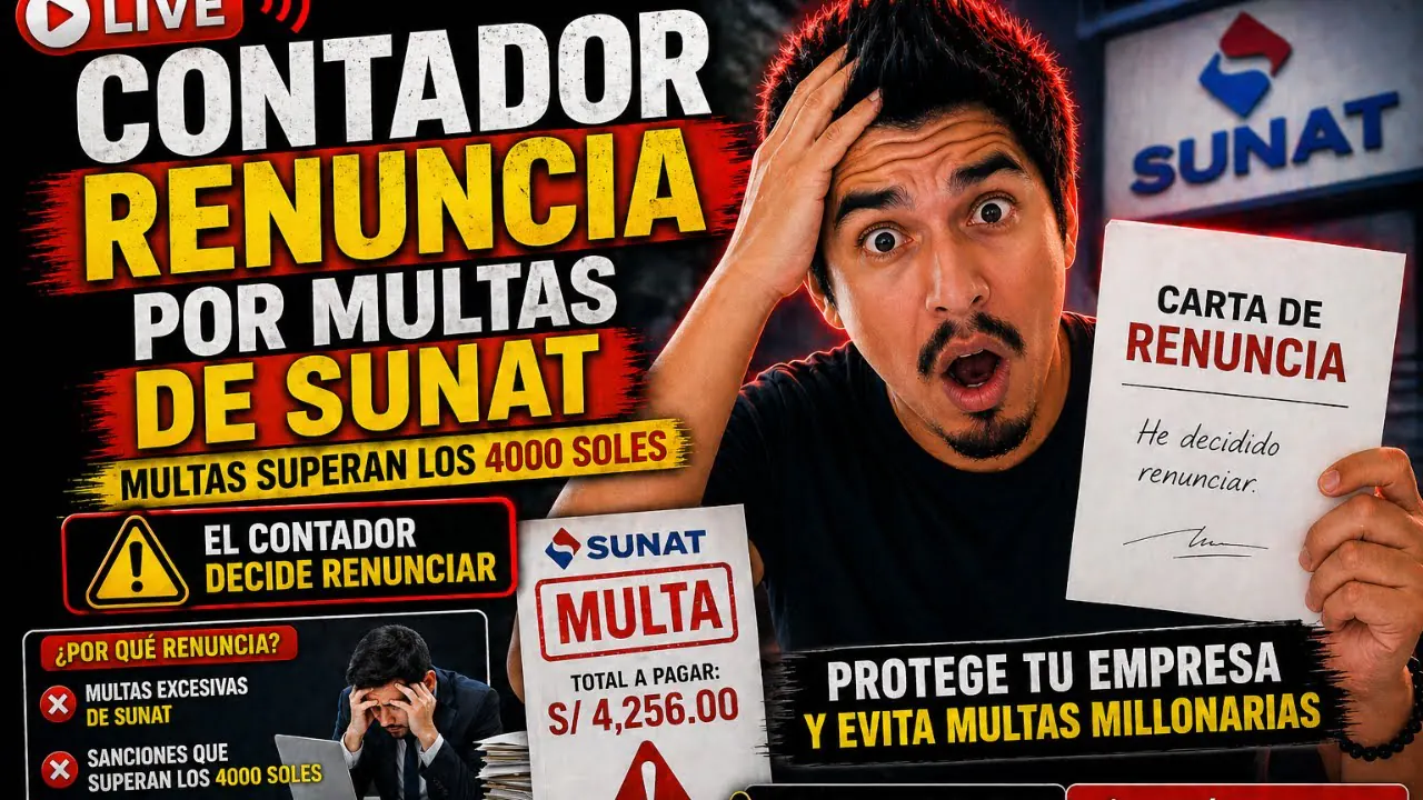 Reproducir: Contador renuncia por multas de SUNAT - Multas superan los S/ 5,000 soles