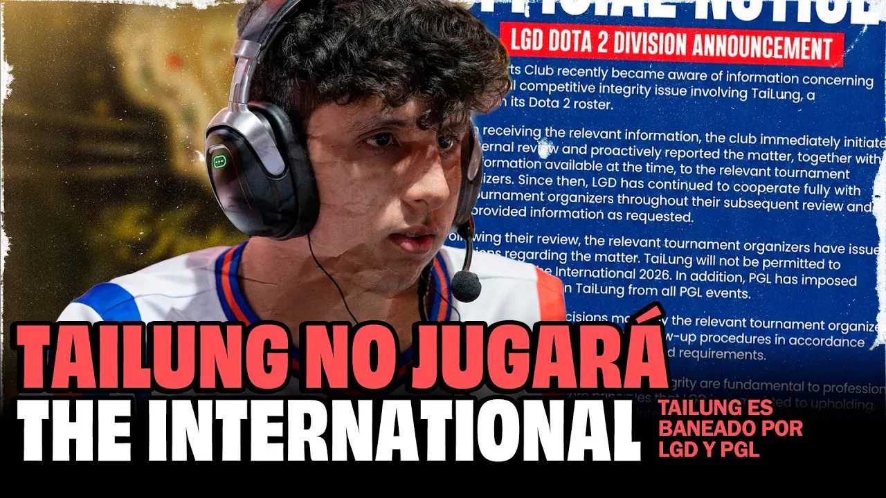 Reproducir: DOTA 2: TAILUNG ES BANEADO DE THE INTERNATIONAL 2026 POR SUPUESTO 322 - Panshow